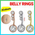 Belly Button Rings Bar Navel Steel Copper Zirconia Piercing Body Piercing - Silver
