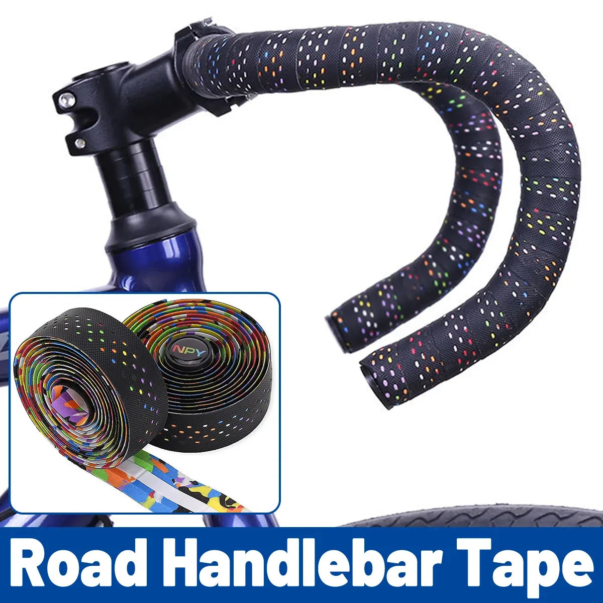Anti Slip Breathable Road Bike Handlebar Tape Sweat Absorbing Silicone PU EVA