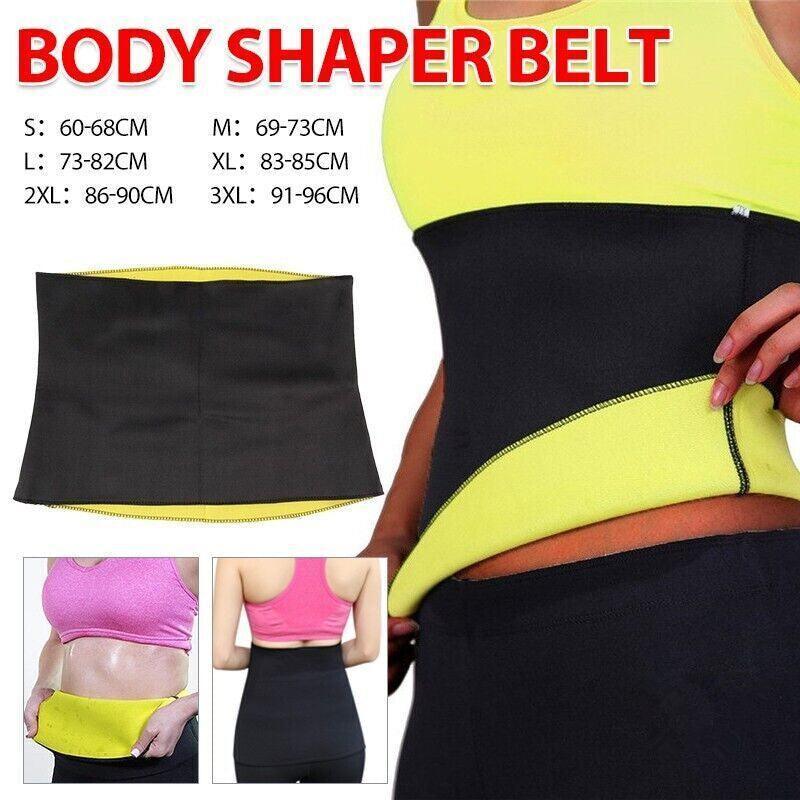 Hot Fit Body Shaper Slimming Belt Waist Trainer Tummy Trimmer Sweat Fat Burn Oz - XL