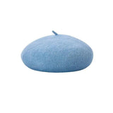 Women Ladies Beanie Wool French Beret Newsboy Hat Cap Winter Warm Hats Girls - Blue