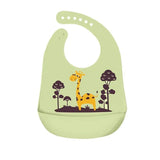 Baby Feeding Bib Apron Smock Silicon Waterproof Easy Clean 0-6 Kid Toddler Pouch