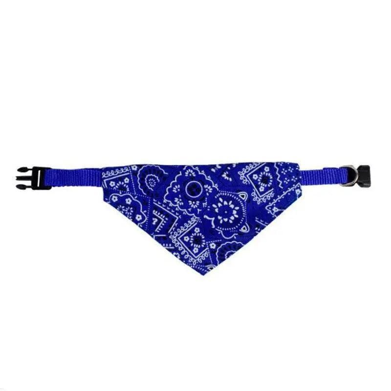 L Adjustable Pet Dog Bandana Collar Triangle Scarf For Puppy Cat Neckerchief - Blue