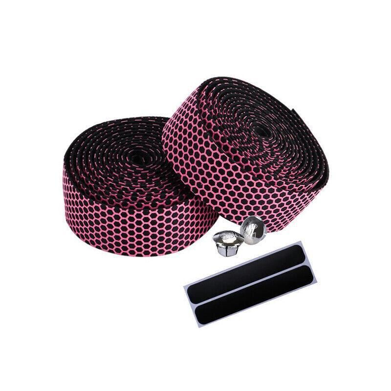2X Thick Bicycle Handlebar Tape Bar Drop Wrap Mtb Road Bike Anti-Slip Punch - Pink