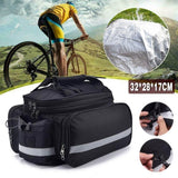Rear Bike Rack Trunk Bag MTB Bicycle Tail Carrier Pannier with Reflective Strip