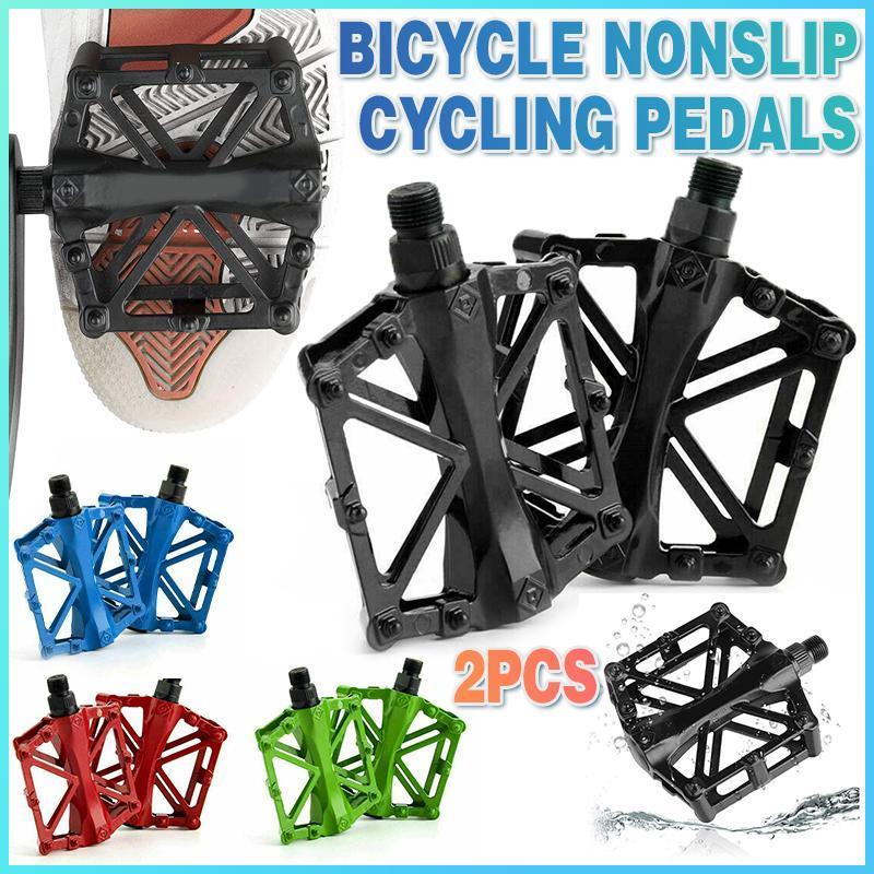 Bike Pedals Alloy Mountain Road MTB Colored Bicycle Nonslip Cycling Pedals 9/16 - Green