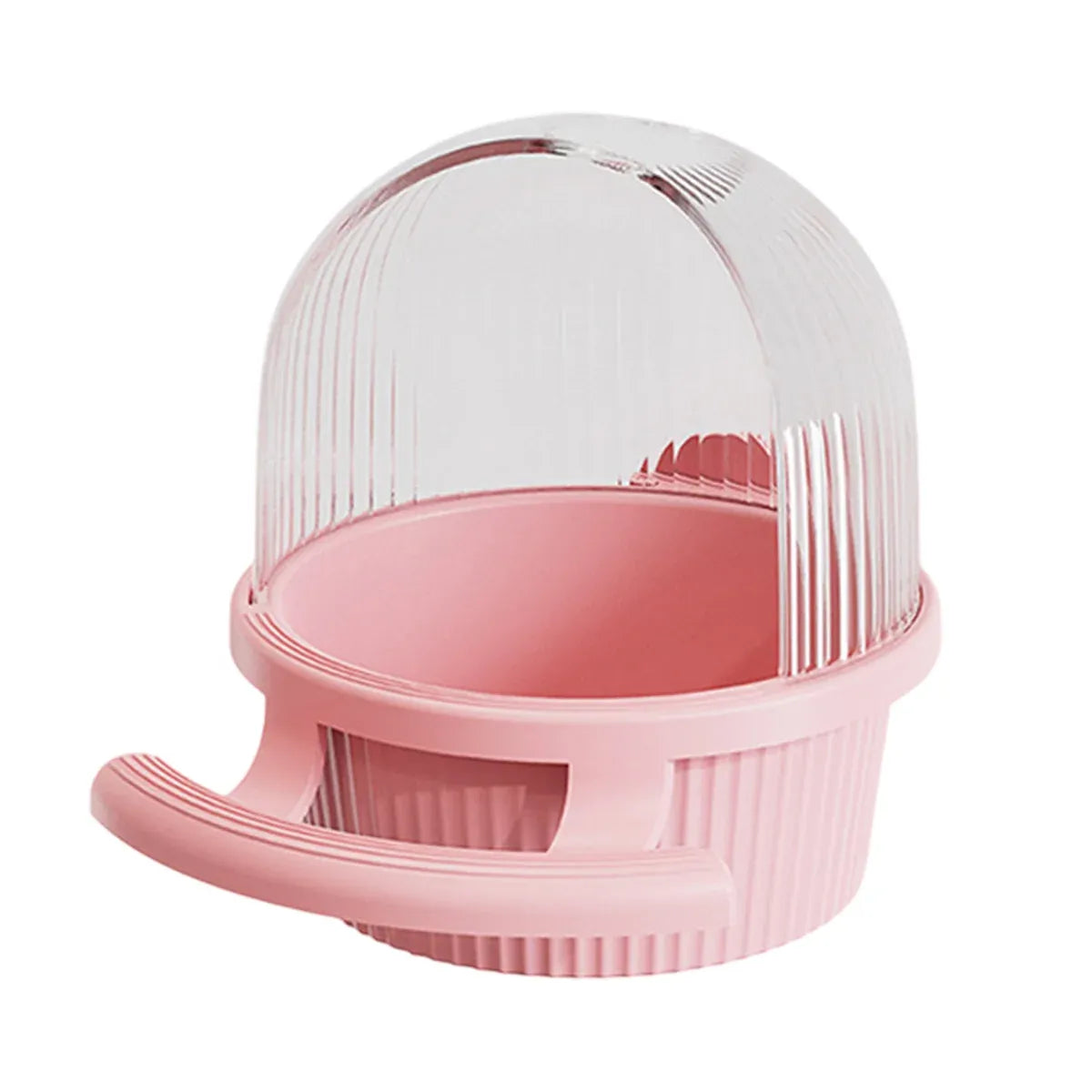 Bird Feeder Set Food Jars Cups Parrot Food Boxes Water Dispenser Troughs Cage - Pink