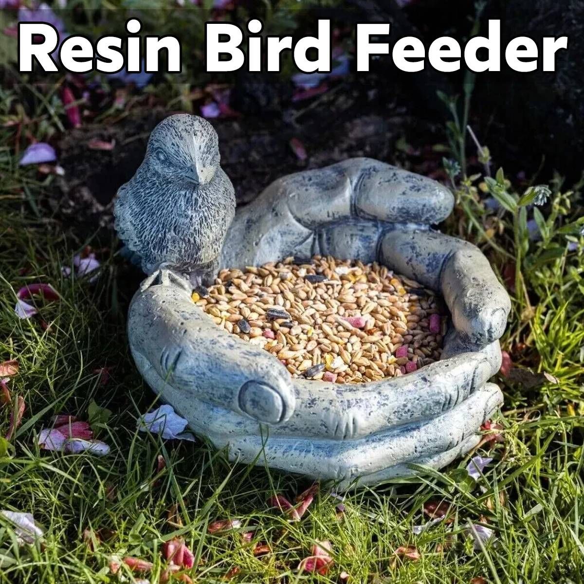 Creative Unique Resin Bird Feeder Garden Ornament Decorative Lawn Statue Outdoor