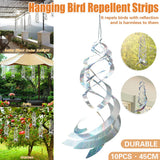 10PCS Hanging Reflective Bird Deterrent Wind Spinner Outdoor Garden Yard