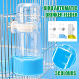 Pet Bird Waterer Automatic Water Feeder Adapter Parrots Cage Drinker Parrots - Green