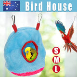 Plush Hanging Bird Nest Bed Cage Hammock for Parrots and Small Birds - S