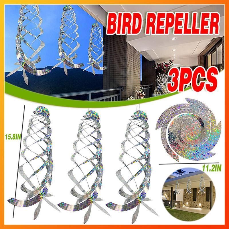 Reflective Bird Deterrent Spinners - Effective Garden Protection - 3PCS