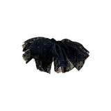 Oversized Polka Dot Lace Hair Bands Hairband Girls Ponytail Tie Elastic Hair - Black-S