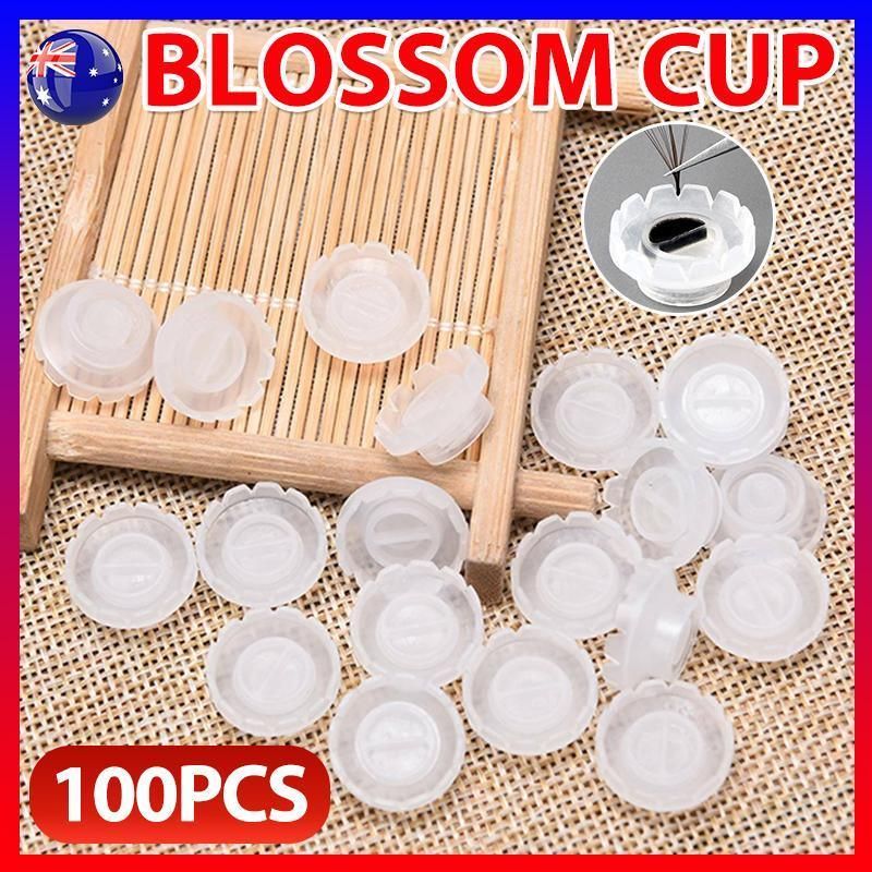 100X Eyelashes Glue Holder Blossom Cup Ring Eyelash Extension Adhesive Stand