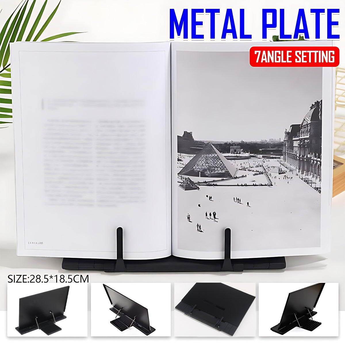 Portable Steel Book Stand Reading Desk Holder Tilt Adjustment Holder Bookstand