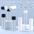 50/100/150ml Plastic Toner Lotion Bottles Refillable Travel Cosmetic Containers - White Lid + Transparent Bottle - 50ml
