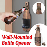 Wooden Wall Mounted Bottle Opener Solid Wood Beer Opener Rustic Home Bar Kitchen