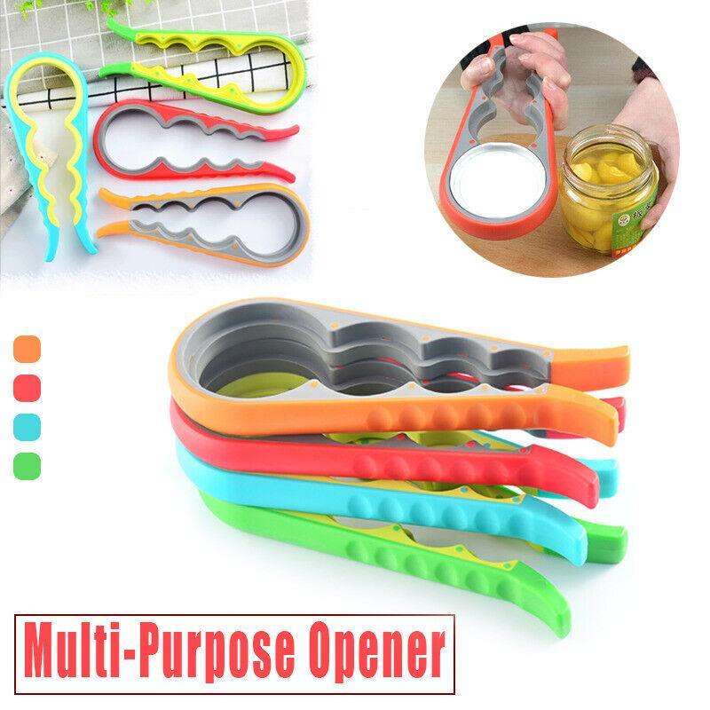 Silicone Jar Can Opener Multi-Purpose Lids Cap Arthritis Bottle Opener Easy Grip - Red