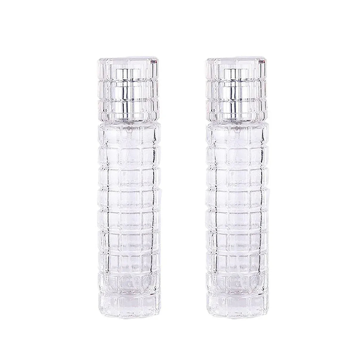 2pcs 30ml Travel Refillable Cosmetic Spray Bottle Empty Mist Pump Container Set - Silver