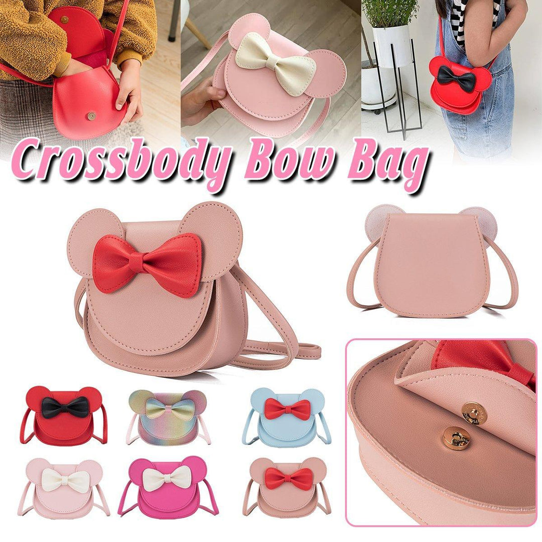 Cute Bowknot Crossbody Bag Fashionable Girls Shoulder Bag Slanting Mini Handbag - Light Blue