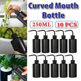 10pcs 250ml Curved Spout Rinse Bottle Graduated for Lab and Plant Care