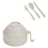 Ramen Bowl Set Microwave Ramen Cooker Instant Noodles Bowl With Chopsticks - Beige