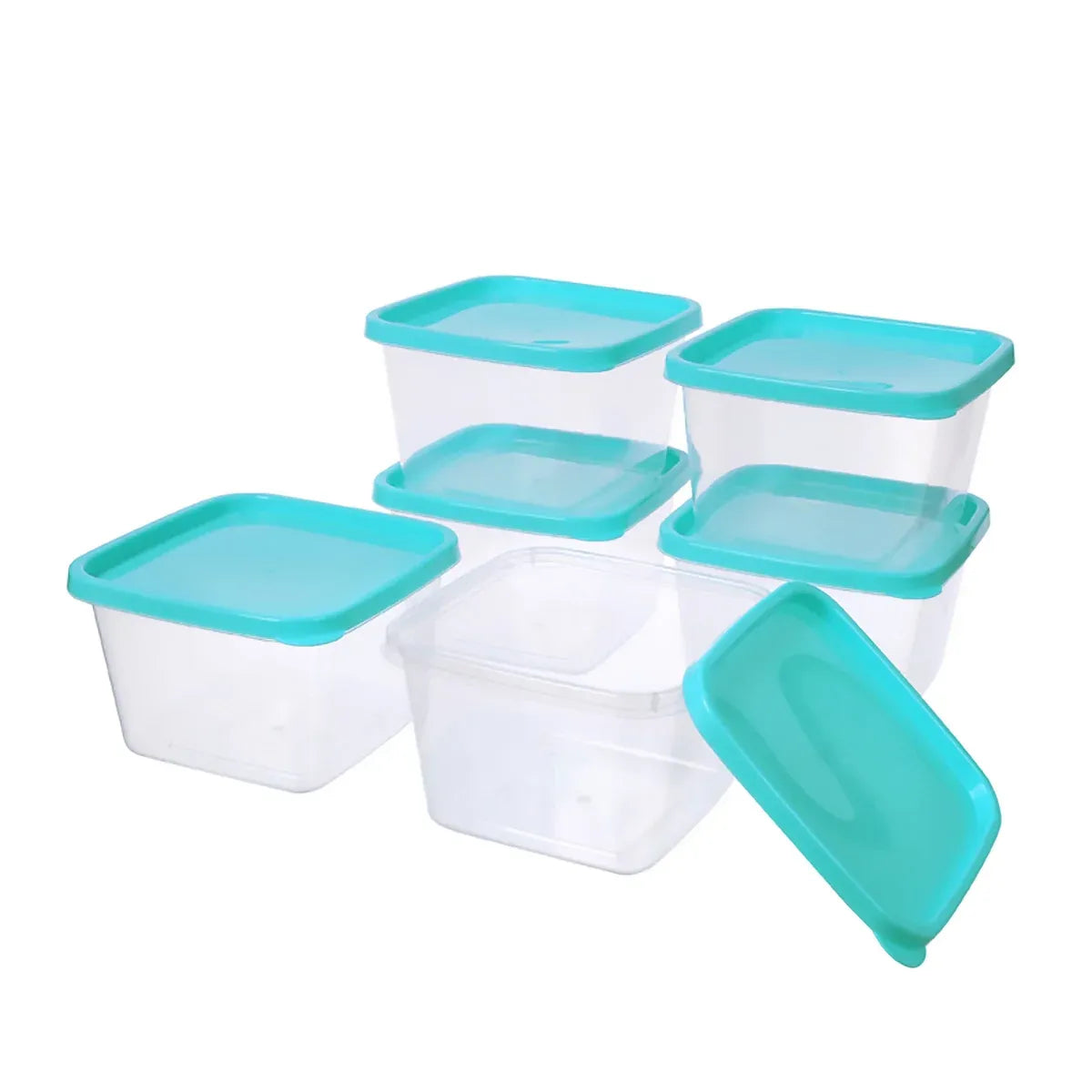 Microwave Safe Food Storage Container Round Lunch Box Refrigerator Meat Soup Box - Square-1000ml-6PCS