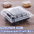 100pcs Transparent Plastic Fruit Box with Tape Cover Storage Packaging for Fruit - 125g