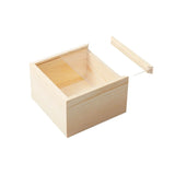 Solid Wood Storage Box with Acrylic Sliding Lid Pull Out Gift Packaging Case - 15x15x8cm