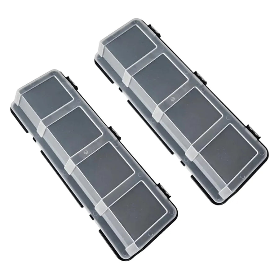 4-Grid Parts Storage Box Plastic Electronic Hardware Accessory Case with Lid ﻿ - Black
