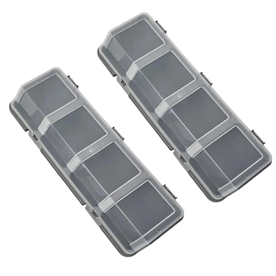 4-Grid Parts Storage Box Plastic Electronic Hardware Accessory Case with Lid ﻿ - Grey