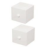 Storage Box 2PCS Desktop Square Stackable Drawers Organizer for Office Home - White