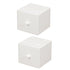 Storage Box 2PCS Desktop Square Stackable Drawers Organizer for Office Home - White