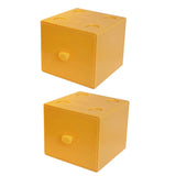Storage Box 2PCS Desktop Square Stackable Drawers Organizer for Office Home - Yellow