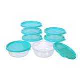 Microwave Safe Food Storage Container Round Lunch Box Refrigerator Meat Soup Box - Round-450ml-7PCS