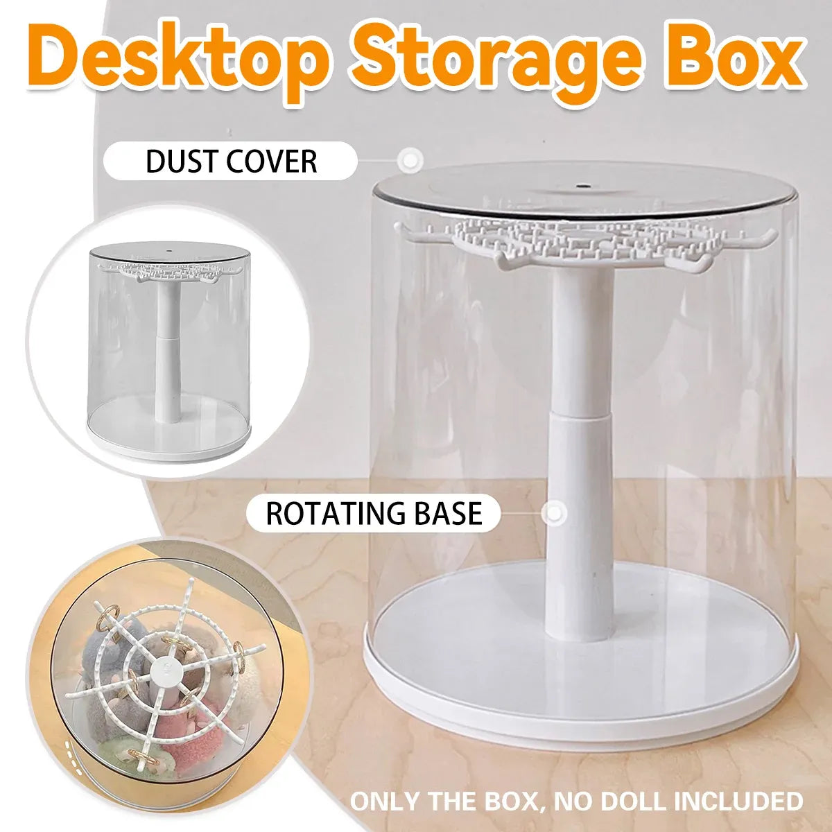 Doll Pendant Display Box Transparent Rotary Hand Operated Blind Box Storage Rack