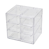 Storage Organizer Box Mini Plastic Desktop Drawers Desk Craft Cabinet For Office - 6 Grids