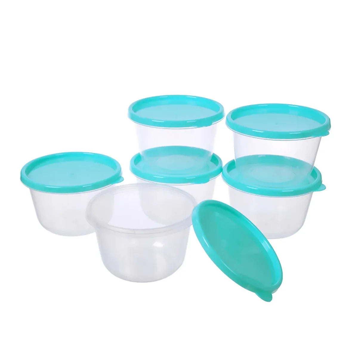 Microwave Safe Food Storage Container Round Lunch Box Refrigerator Meat Soup Box - Round-745ml-6PCS