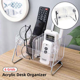 6 Compartment Remote Control Organizer Miscellaneous Shelf Living Room Storage