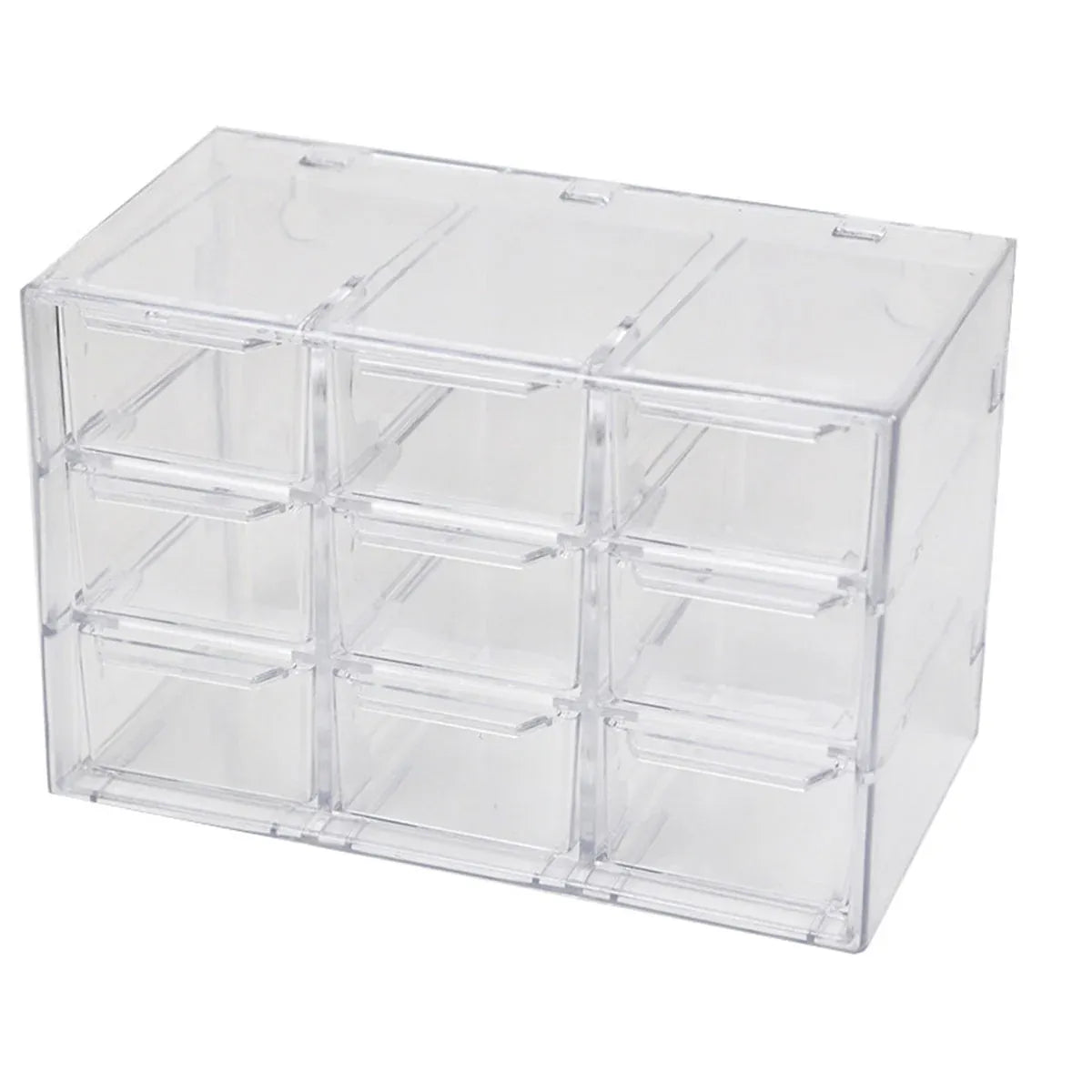 Storage Organizer Box Mini Plastic Desktop Drawers Desk Craft Cabinet For Office - 9 Grids
