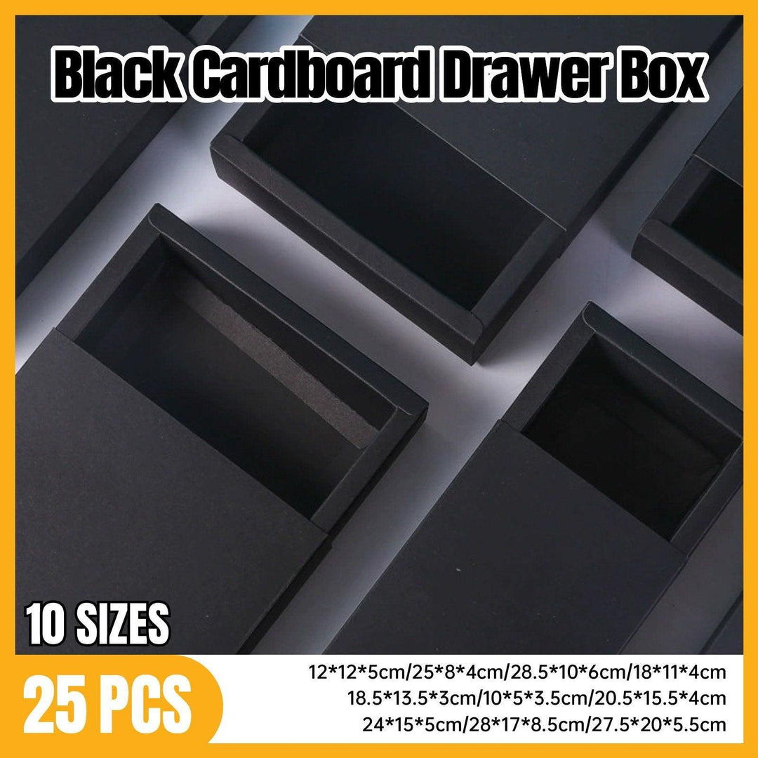 25X Black Kraft Paper Drawer Jewelry Package Necklace Bracelet Gift Package box - 28.5*10*6-25pcs