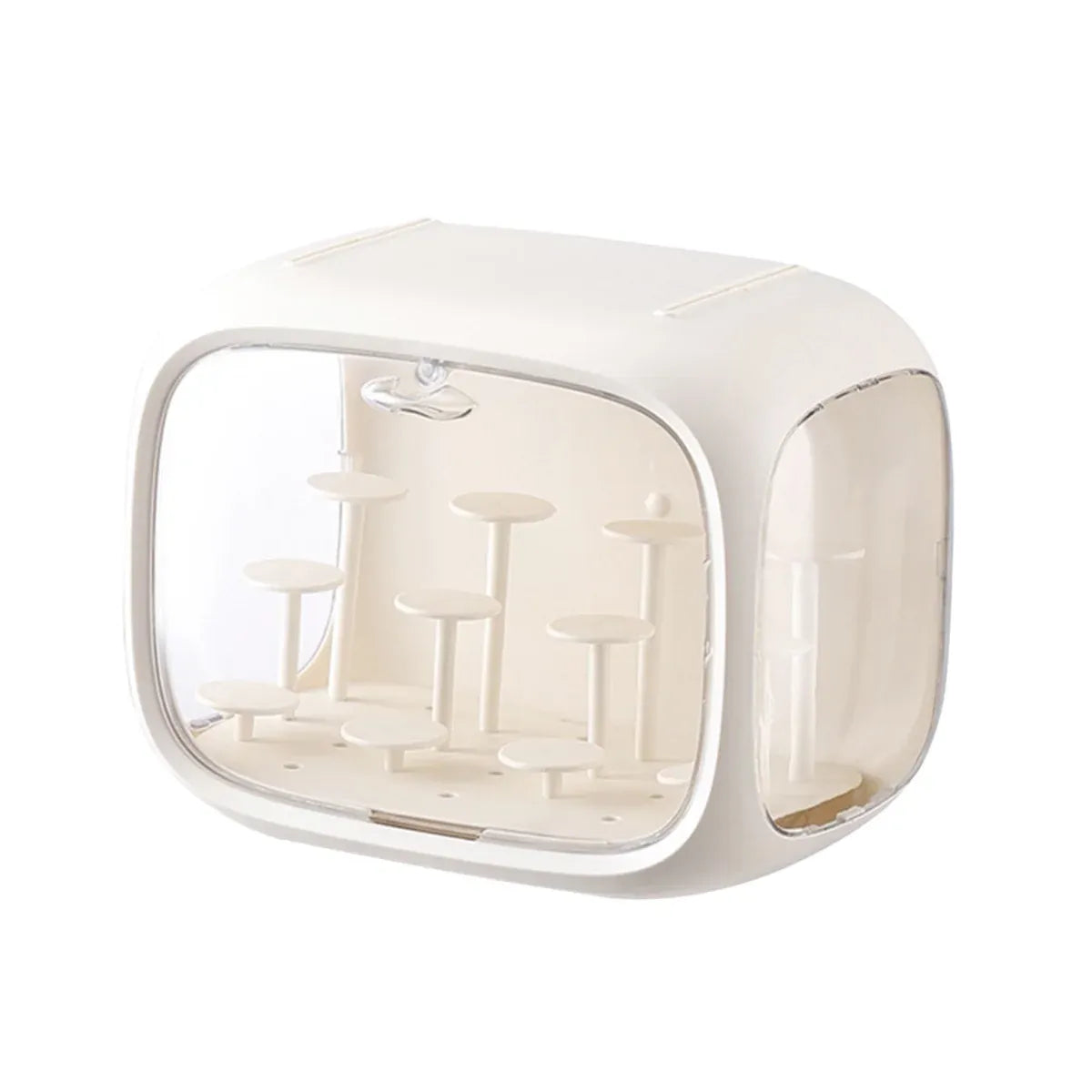 Doll Storage Box Display Rack Space Capsule For Doll Collection Organization - Cream White