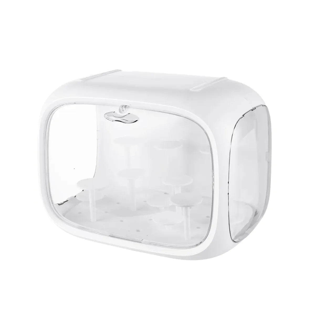 Doll Storage Box Display Rack Space Capsule For Doll Collection Organization - Porcelain White