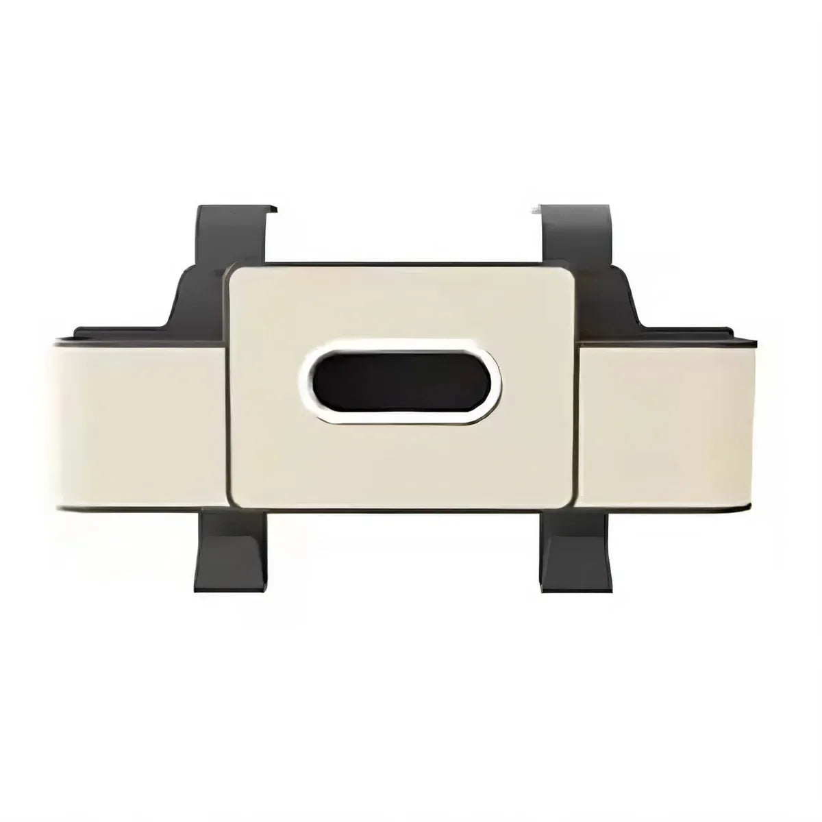 Vehicle Backrest Storage Box Multifunctional Organizer with Tissue and Cup Holders - Beige