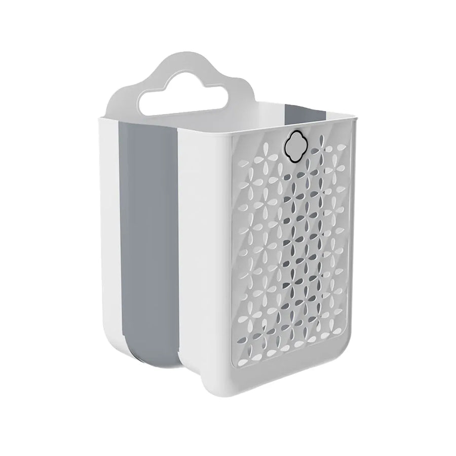 Wall Mounted Foldable Laundry Basket for Bedroom Laundry Room - White