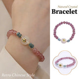 Womens Natural Strawberry Crystal Bracelet Elegant Gemstone Fashion Jewelry