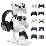 3 Tier Gamepad and Headset Display Stand for Gaming Accessories Organization - Transparent