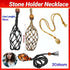 L Size Empty Stone Holder Necklace Crystal Quartz Gemstone Cage Rope Cord Pendant DIY - Brown