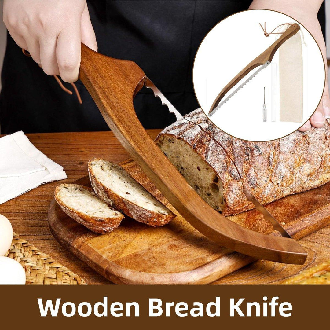 Wooden Bread Cutter Saw for Perfect Slice Cutting Tool Bread Slicer Kitchen