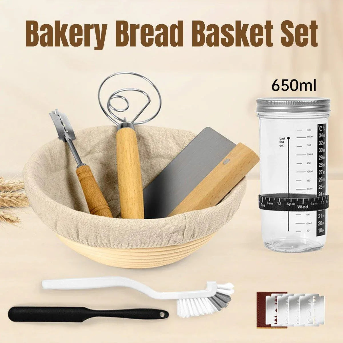 Leaved Dough Fermentation Basket Baking Set DIY Accessories for Homemade Bread