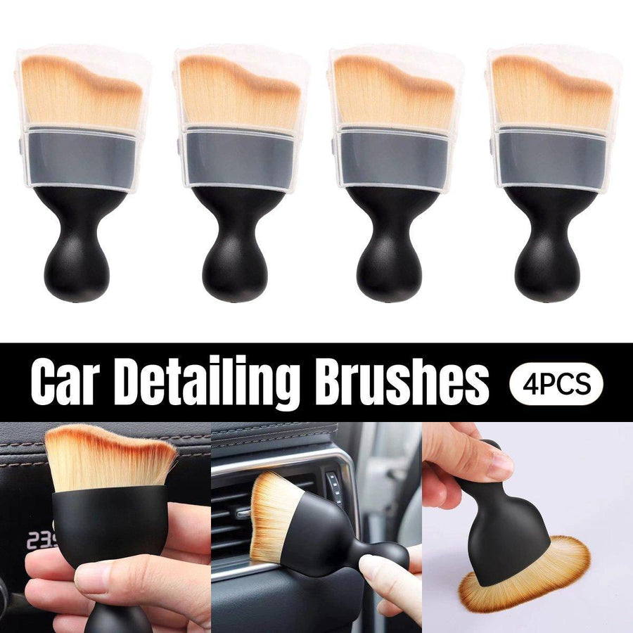 4pcs Car Interior Cleaning Tool Set Crevice Brush Dust Remover for Detailing